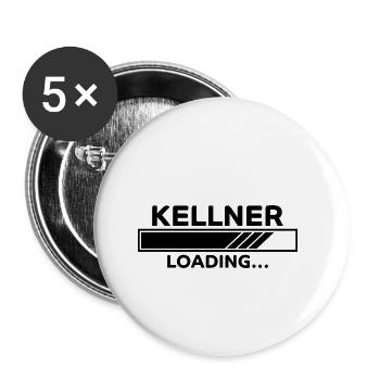 Kellner Spruch Restaurant Lustige Kellner Geschenk - Buttons klein 25 mm (5er Pack) - Weiß - Vorne