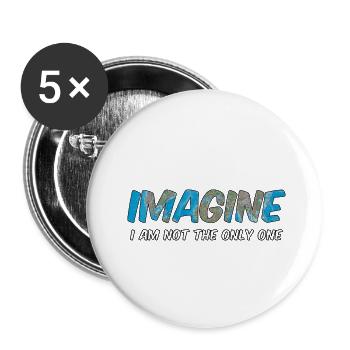 Imagine Love, Peace, Toleranz, Respekt, Inklusion - Buttons klein 25 mm (5er Pack) - Weiß - Vorne