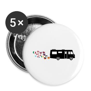 Integral Road trip lover - Buttons small 1''/25 mm (5-pack) - white - Front