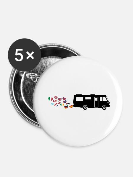 Integraler Roadtrip-Liebhaber - Buttons klein 25 mm (5er Pack) - Weiß