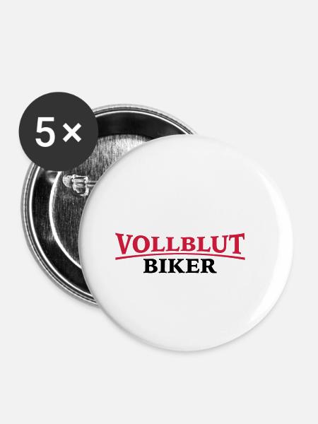 Biker - Buttons klein 25 mm (5er Pack) - Weiß