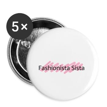 Fashionista Sista Gift / Gift Idea FASHION - Buttons small 1''/25 mm (5-pack) - white - Front