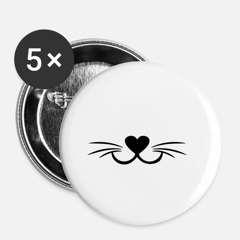 cat - Buttons small 1''/25 mm (5-pack) - white