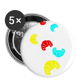 Icône croissant - Lot de 5 petits badges (25 mm) - blanc - Devant
