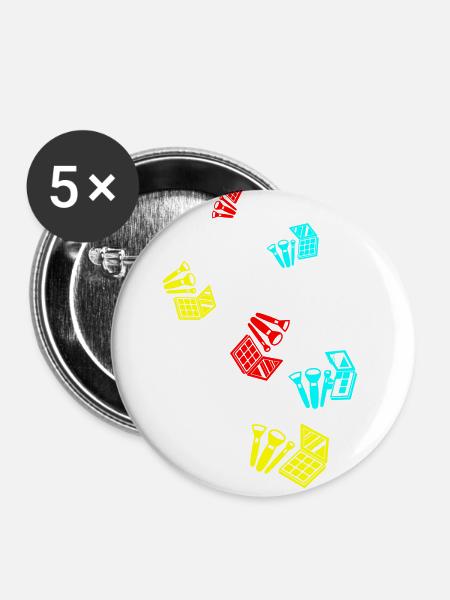 Make Up Kosmetik Icon - Buttons klein 25 mm (5er Pack) - Weiß