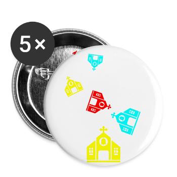 Kirche glaube - Buttons klein 25 mm (5er Pack) - Weiß - Vorne