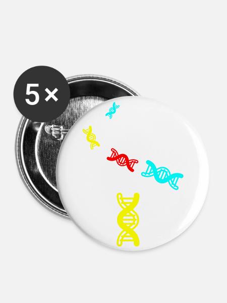 Dna symbol - Buttons klein 25 mm (5er Pack) - Weiß