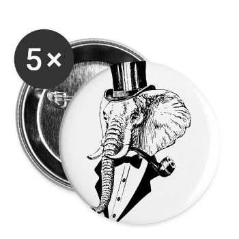 like a sir Elefant - Buttons klein 25 mm (5er Pack) - Weiß - Vorne