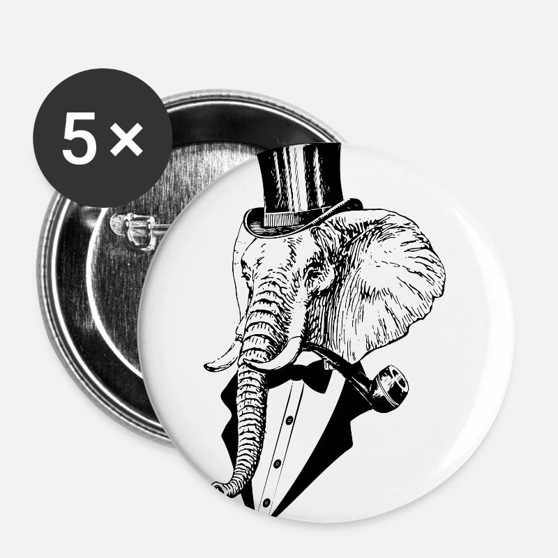 like a sir elephant - Buttons small 1''/25 mm (5-pack) - white