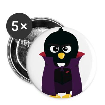 Pinguin-Vampire - Buttons klein 25 mm (5er Pack) - Weiß - Vorne