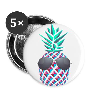 cool pineapple - Buttons small 1''/25 mm (5-pack) - white - Front