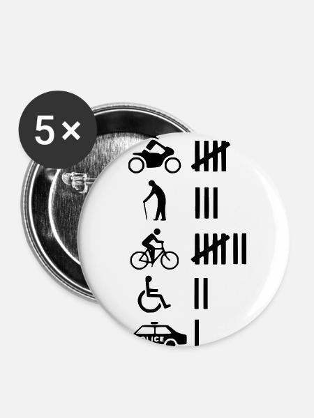 Auto Car - Buttons klein 25 mm (5er Pack) - Weiß