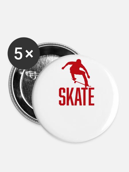 Skate - Buttons klein 25 mm (5er Pack) - Weiß