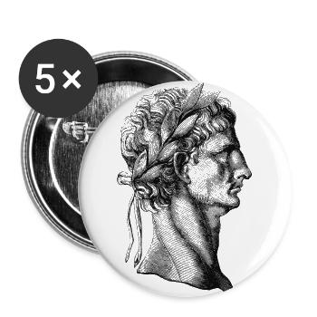 Jules César - Noir - Lot de 5 petits badges (25 mm) - blanc - Devant