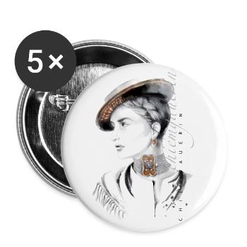 Chiemgauerin - Buttons klein 25 mm (5er Pack) - Weiß - Vorne