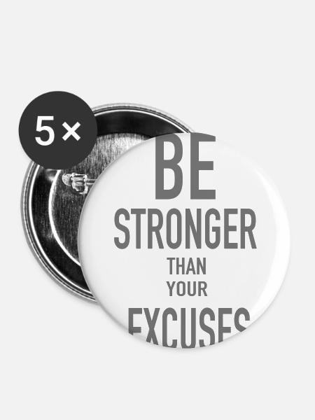 Be Stronger - Buttons klein 25 mm (5er Pack) - Weiß