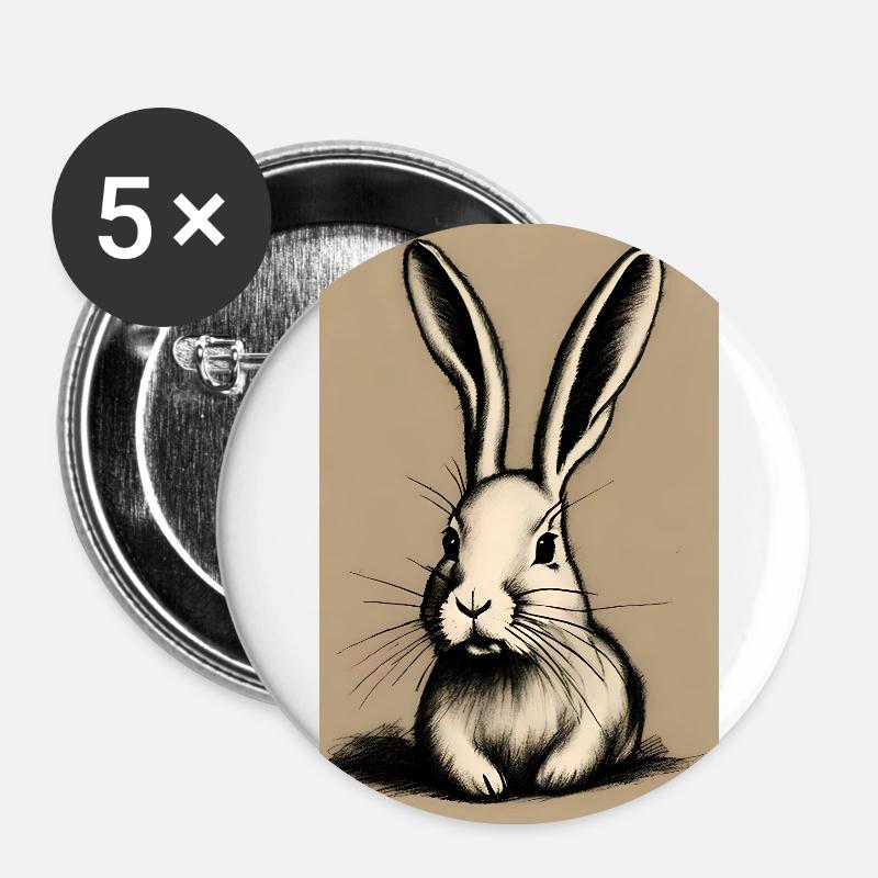 Drawing Easter - Buttons small 1''/25 mm (5-pack) - white