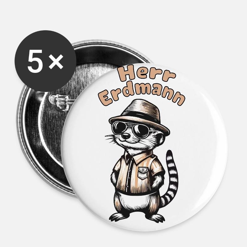 M. Erdmann - Lot de 5 petits badges (25 mm) - blanc
