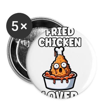 Gebratenes Hähnchen Chicken Wings Hühnchen Geschenk - Buttons klein 25 mm (5er Pack) - Weiß - Vorne