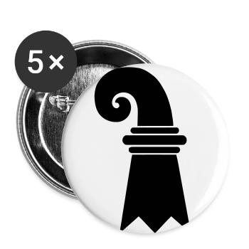 Baslerstab - Buttons klein 25 mm (5er Pack) - Weiß - Vorne