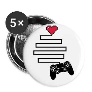 Love Connection (Gaming) - Buttons small 1''/25 mm (5-pack) - white - Front