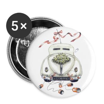 hochzeit - Buttons klein 25 mm (5er Pack) - Weiß - Vorne