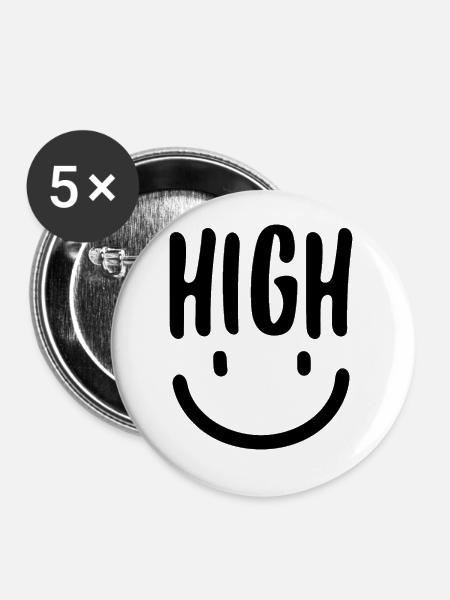High Smile - Buttons klein 25 mm (5er Pack) - Weiß
