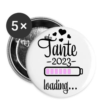 tante 2023 2f 19 - Buttons klein 25 mm (5er Pack) - Weiß - Vorne