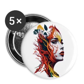 The Earth-Woman Union - Buttons small 1''/25 mm (5-pack) - white - Front