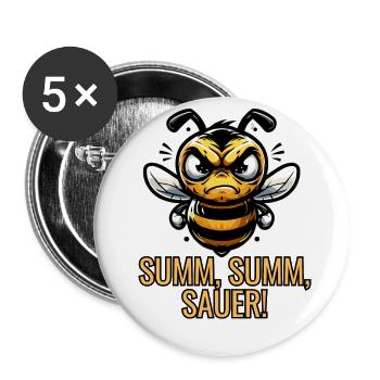 Buzz Buzz Abeille aigre - Lot de 5 petits badges (25 mm) - blanc - Devant