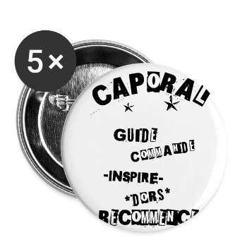 "Corporal Guide Command" Motivations-T-Shirt - Buttons klein 25 mm (5er Pack) - Weiß - Vorne