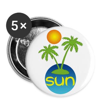 Soleil au paradis - Lot de 5 petits badges (25 mm) - blanc - Devant