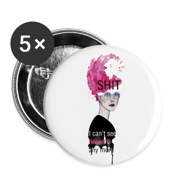 Shit Shirt - Buttons klein 25 mm (5er Pack) - Weiß - Vorne