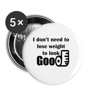 Pas de perte de poids - Lot de 5 petits badges (25 mm) - blanc - Devant
