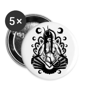 Demon girl - Buttons small 1''/25 mm (5-pack) - white - Front