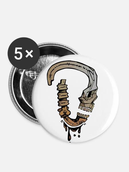 Klettern Karabiner - Buttons klein 25 mm (5er Pack) - Weiß