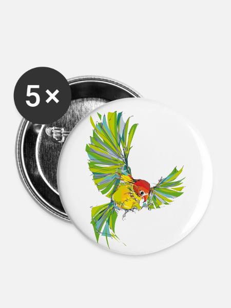 Lovebird - Buttons klein 25 mm (5er Pack) - Weiß