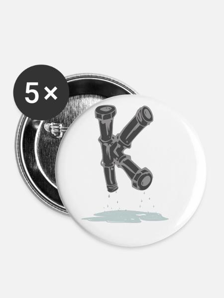rohr k - Buttons klein 25 mm (5er Pack) - Weiß