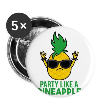 FÊTE COMME UN ANANAS - Lot de 5 petits badges (25 mm) - blanc - Devant