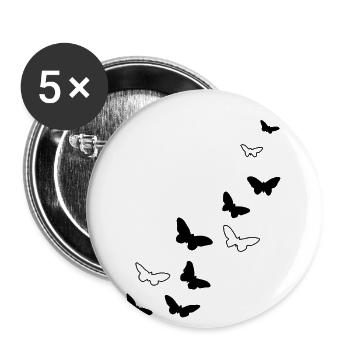 Butterflies Free Warm Spring - Buttons small 1''/25 mm (5-pack) - white - Front