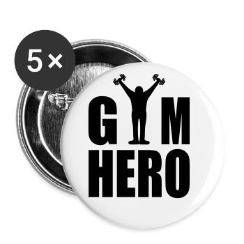 GYM Hero - Buttons small 1''/25 mm (5-pack) - white - Front
