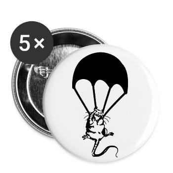 Rat Parachute Graffiti Banksy Street Art - Buttons small 1''/25 mm (5-pack) - white - Front