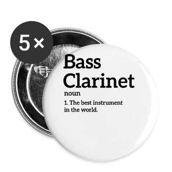 Definition Bassklarinette - Buttons klein 25 mm (5er Pack) - Weiß - Vorne