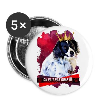 King opal Rouge - Lot de 5 petits badges (25 mm) - blanc - Devant