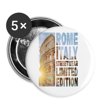 Rome Rome Italy City Skyline Home Love - Buttons small 1''/25 mm (5-pack) - white - Front