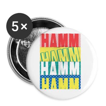 Hamm Germany City Font Skyline Home - Buttons small 1''/25 mm (5-pack) - white - Front