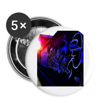 Graffiti Urban Street Art Old School Hip Hop - Buttons small 1''/25 mm (5-pack) - white - Front