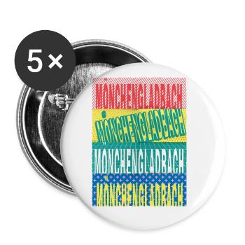 Mönchengladbach Germany City Font Skyline - Buttons small 1''/25 mm (5-pack) - white - Front