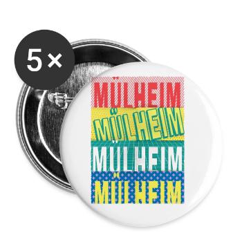 Muelheim Germany City Font Skyline - Buttons small 1''/25 mm (5-pack) - white - Front
