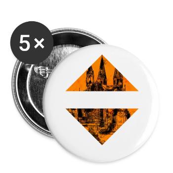Braunschweig Germany City Skyline Home - Buttons small 1''/25 mm (5-pack) - white - Front